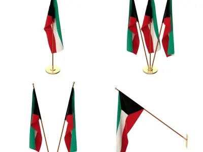 Kuwait Flag Pack 3D model