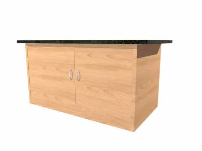 Wooden Table Low-poly 3D model get