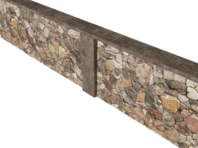 Ultra realistic Stone fence 3D model purchase