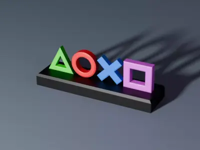 Playstaion Controller Buttons Decoration Free low-poly 3D model