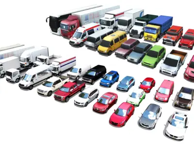 Vehicle Pack Lowpoly Low-poly 3D model