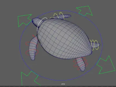 Turtle Rig Low-poly 3D model
