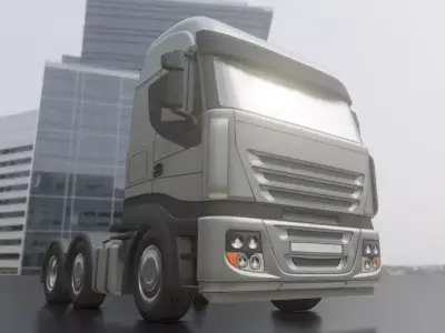 Truck 3-AXIS 6x4 Low-Poly Version Low-poly 3D model