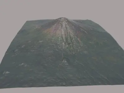 Mount Fuji Free low-poly 3D model