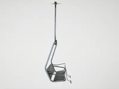 Ski lift chair Low-poly 3D model