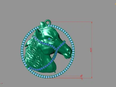 Horse Pendant Silver Gold Platinum Luxury Jewelry 3DM model 3D print model