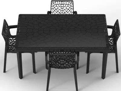 Set armchair and table Gruvyer by Grand Soleil 3D model