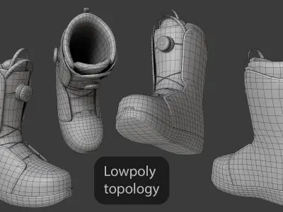 Snowboard Boots - GameReady Low-poly 3D model