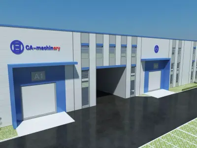 Industrial Building Factory 016 3D model