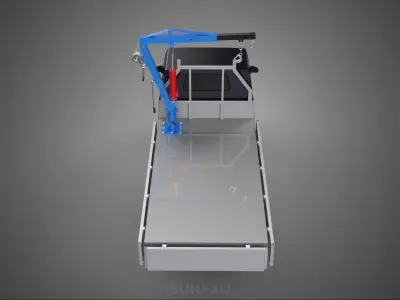 WIDE DECK JIB CRANE LIFT HOIST MANUAL WINCH HOOK TRUCK PICKUP 3D model