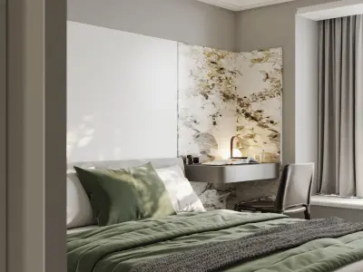 Bedroom interior scenes 3D model 22