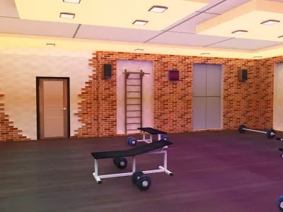 Gym Interior Low-poly 3D model