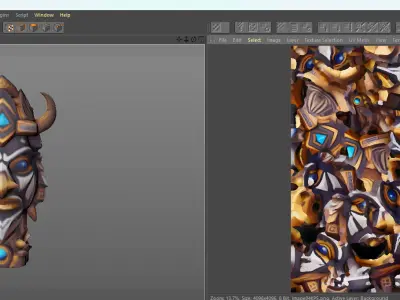 Stylized Totem - AI Low-poly 3D model