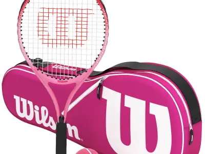 wilson burn pink junior tennis racquet bundle 3D model
