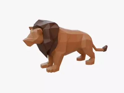 Lion low poly Low-poly 3D model purchase
