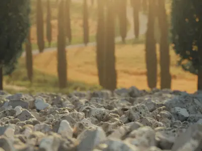 8 Photorealistic Travertine Stones Low-poly 3D model