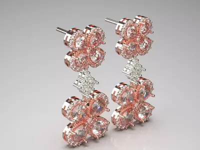 luxury diamond earring je0009 3D print model