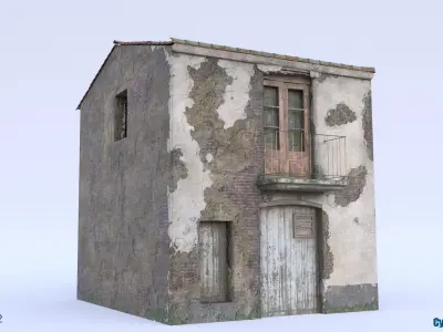 Post-Apocalyptic Abandoned House Free low-poly 3D model