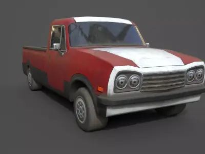 Generic PickUp Red  Low-poly 3D model