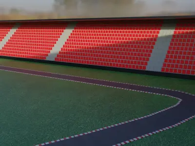 Race Track Low-poly 3D model