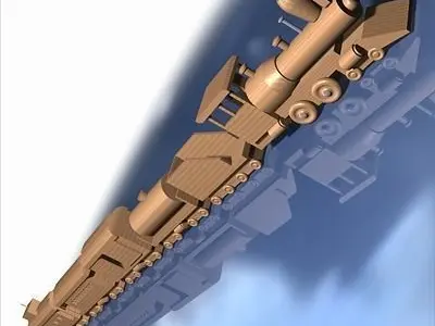 Wooden Train Toy 3D model