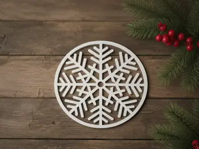 snowflake coaster 3D print model