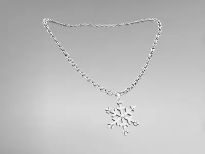 Snowflake Necklace Low-poly 3D model