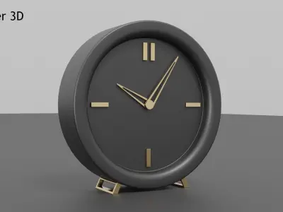 Classy Clock Low-poly 3D model