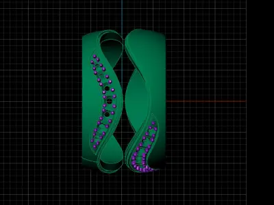 Bicolor Jewelry Ring with Gems 3D print model STL 3dm 3D print model