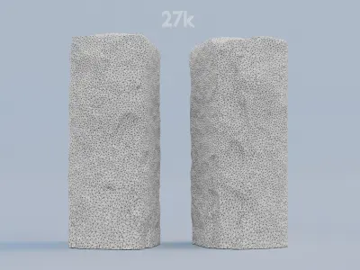 Granite Stone Bollard Photoscan 3D model