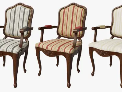 Classic carved chair 03 02 3D model