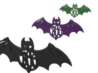 Bat Halloween Sign - Bat Boo - Scare - Wall - Door Hanger 3D print model
