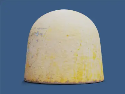 Photoscanned Round Weathered Concrete Bollard Free low-poly 3D model