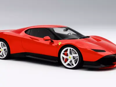 Ferrari SP38 Low-poly 3D model