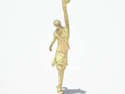 Basketball Sport Pose Low-poly 3D model