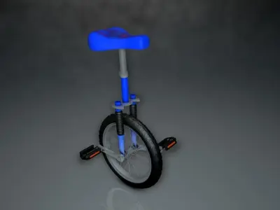 One wheel bicycle 3D model