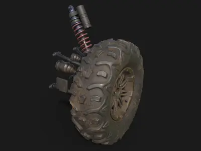 Quadracycle Parts Props Pack 3D model