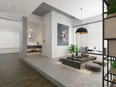Modern home interior 3D model