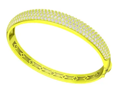 A7228 Hongkong Style Diamond Women Vintage Bangle Bracelets 3D print model