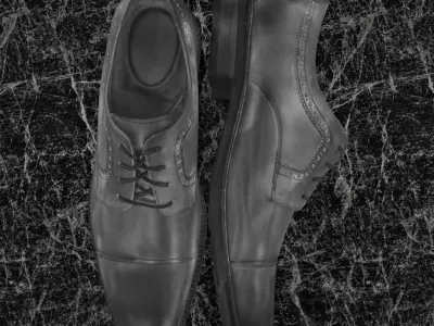 CLASSIC 3D SHOE - BLACK Low-poly 3D model