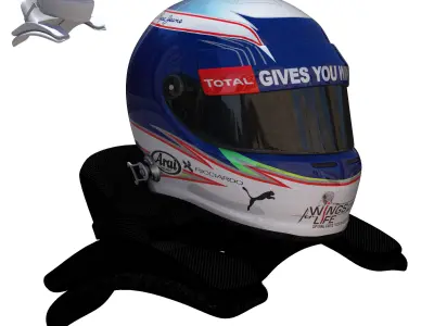 Ricciardo Helmet 2016 Low-poly 3D model