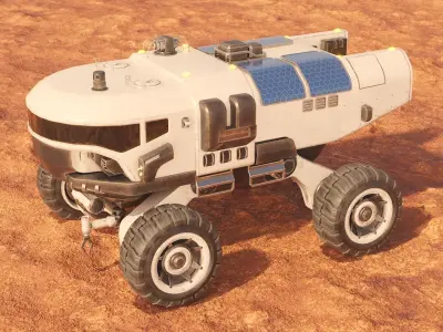 Mars cargo rover concept Low-poly 3D model