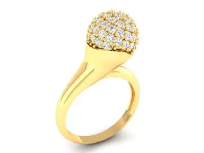 Luxury Dome Pave Diamond Ring for Women 354 3D print model