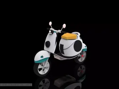 White Scooter 3D model