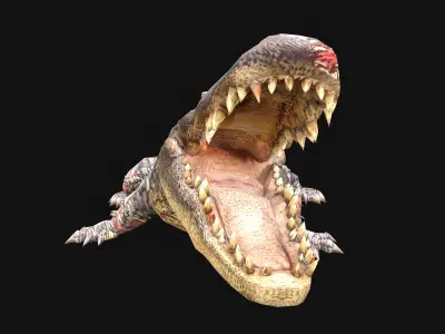 Low Poly Alligator 3D Animal - Ready for Games -22 Animations Low-poly 3D model