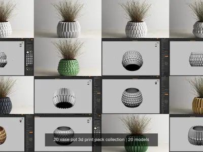 20 vase pot 3d print pack collection
