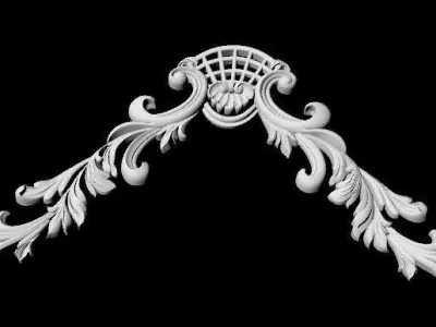 Central decor ornament for furniture 3D model 976