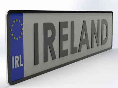 Irish License Plate 3D print model