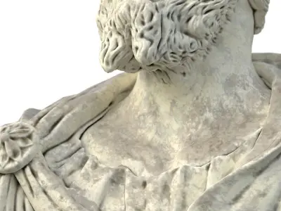 Old Stone Bust of Septimius Severus Emperor 3D model