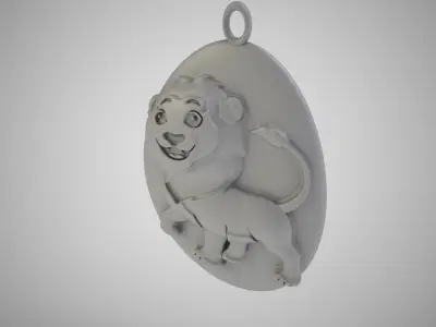 Rock Lion Necklace 3D print model